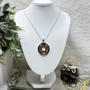 Silver and Gold Stainless Steel Pendant with 925 Chain
